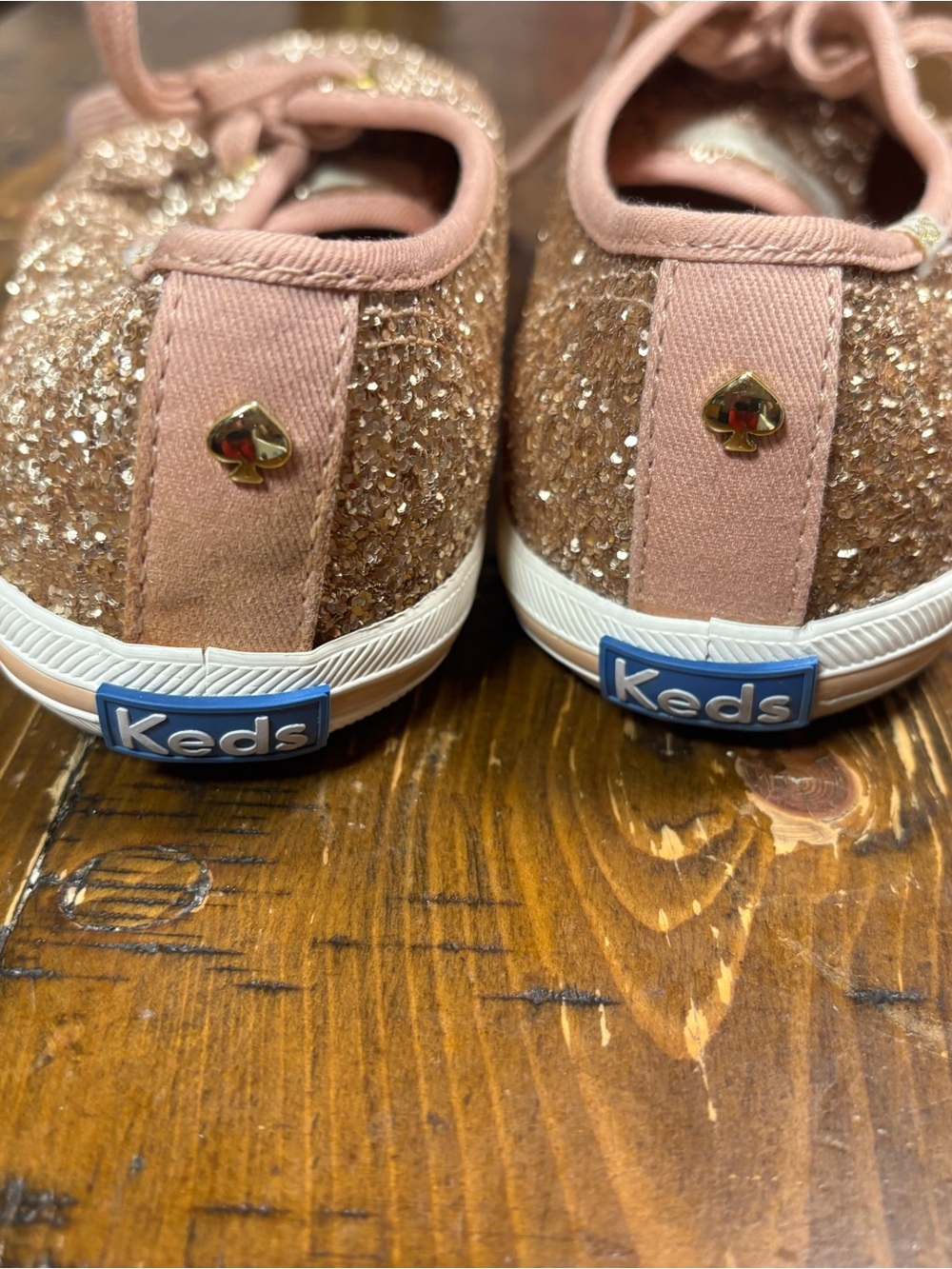 Keds Rose Gold Glitter Lace-Up Sneakers - Picture 5 of 5